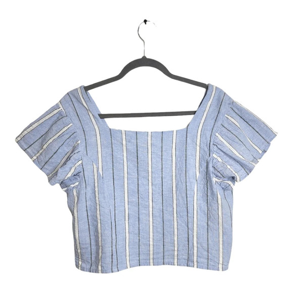 Arizona Jean Company Stripped Blouse Croptop Sz XL - Picture 2 of 6